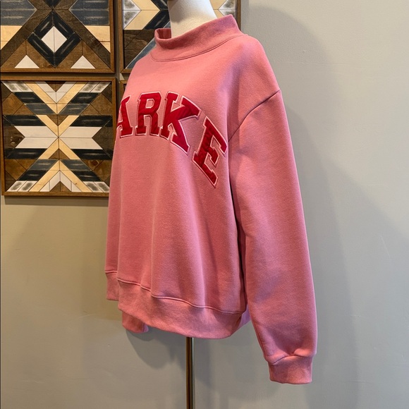PARKE Valentine's Day Varsity Fleece Mockneck in Lover Pink / Red size L/XL - Picture 4 of 9